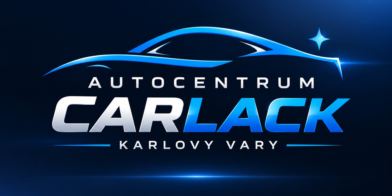 Vlevo logo Autocentrum CARLACK — lakovna a karosárna, vpravo logo FRATRIČ Autoservis — partnerský servis vozu